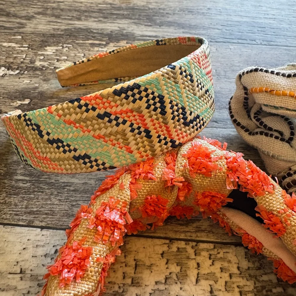 3-Piece Headband Bundle – Zara & Unbranded | Orange, Black & Neutral